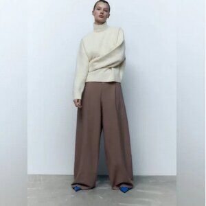 Zara Cozy Soft Knit High Neck Sweater NWOT S